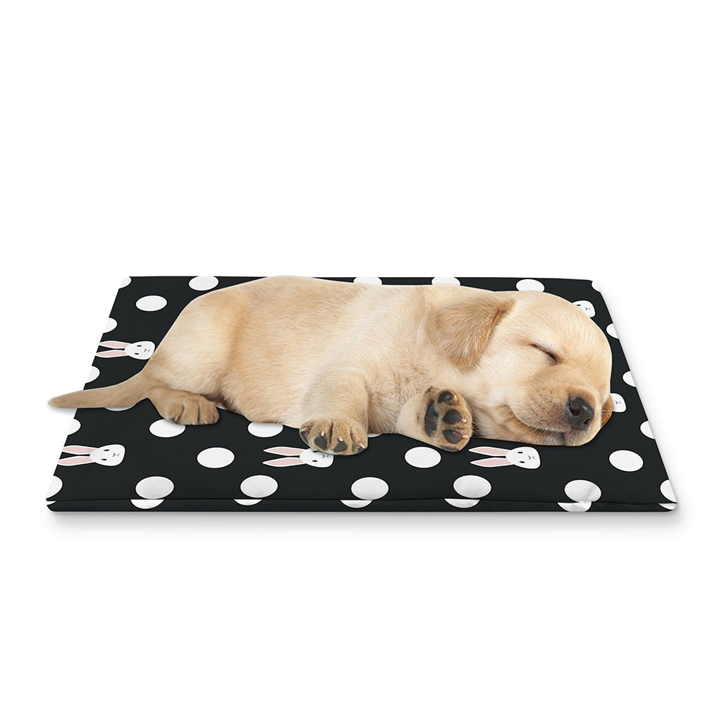 Polka Dot Rabbit Pattern Print Pet Cooling Mat Cover