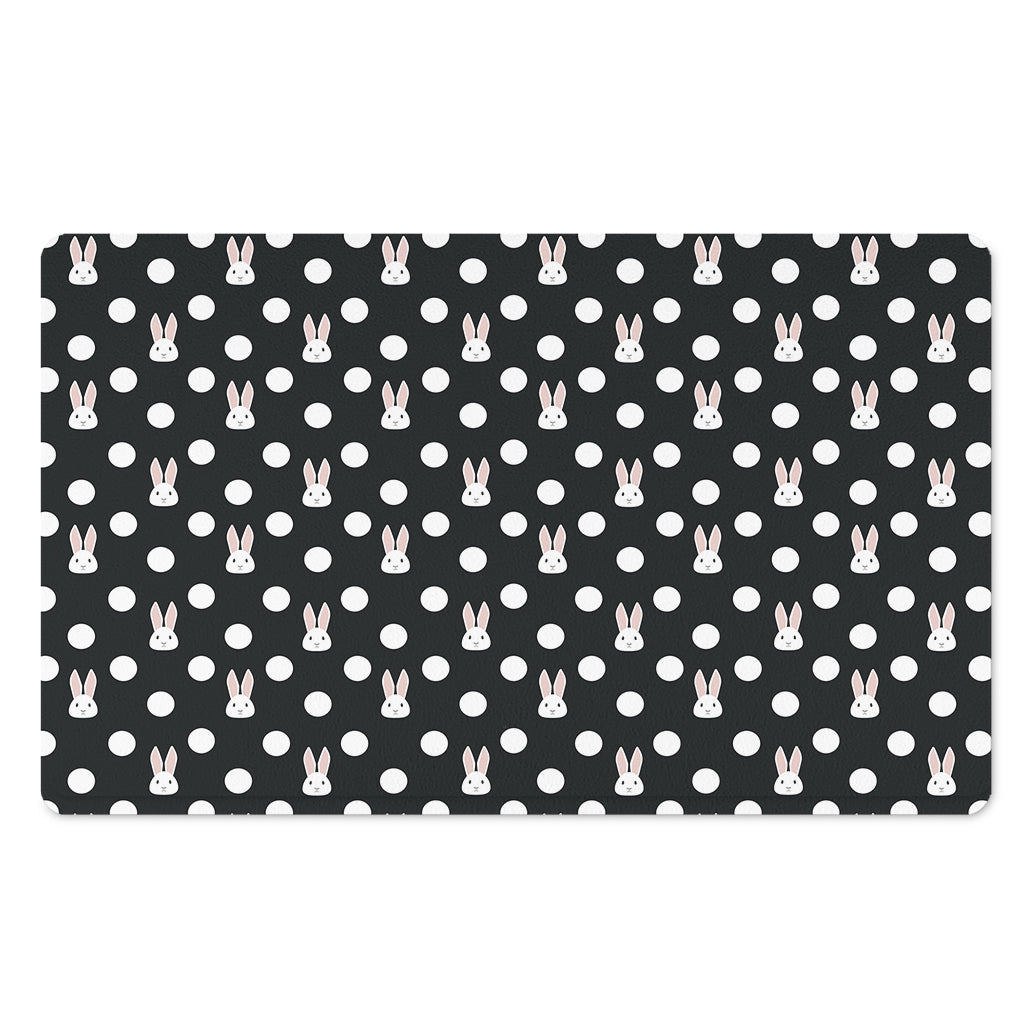 Polka Dot Rabbit Pattern Print Polyester Doormat