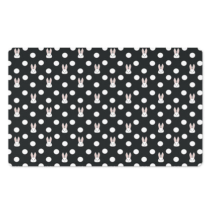 Polka Dot Rabbit Pattern Print Polyester Doormat
