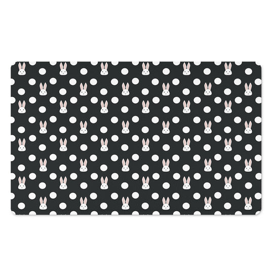 Polka Dot Rabbit Pattern Print Polyester Doormat