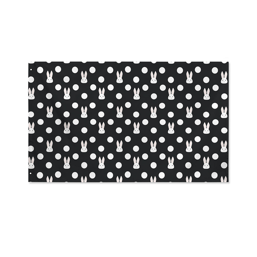 Polka Dot Rabbit Pattern Print Polyester Flag