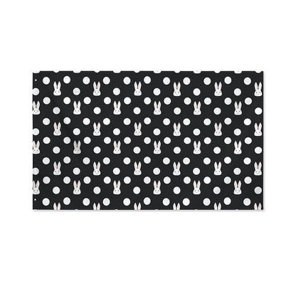 Polka Dot Rabbit Pattern Print Polyester Flag