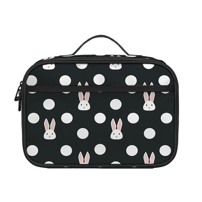 Polka Dot Rabbit Pattern Print Portable Lunch Bag