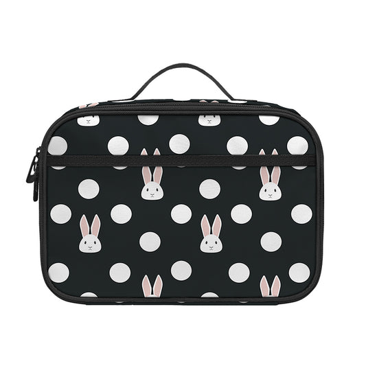 Polka Dot Rabbit Pattern Print Portable Lunch Bag