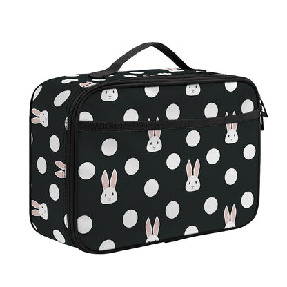 Polka Dot Rabbit Pattern Print Portable Lunch Bag