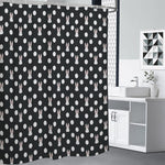 Polka Dot Rabbit Pattern Print Premium Shower Curtain