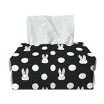 Polka Dot Rabbit Pattern Print Rectangle Tissue Box Cover