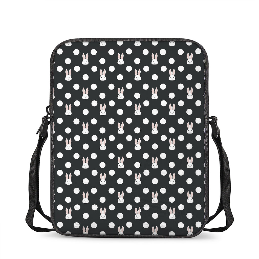 Polka Dot Rabbit Pattern Print Rectangular Crossbody Bag