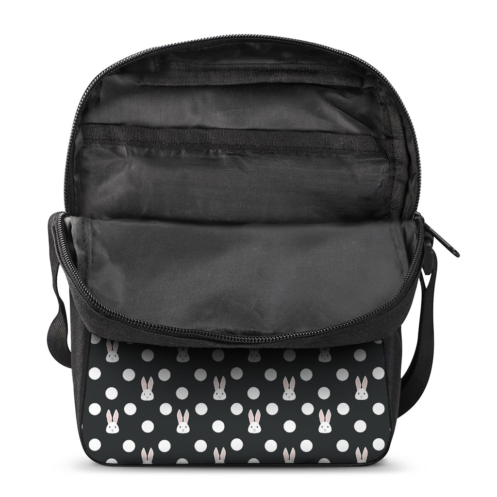 Polka Dot Rabbit Pattern Print Rectangular Crossbody Bag