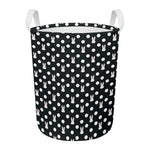Polka Dot Rabbit Pattern Print Round Laundry Basket