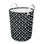 Polka Dot Rabbit Pattern Print Round Laundry Basket
