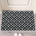 Polka Dot Rabbit Pattern Print Rubber Doormat
