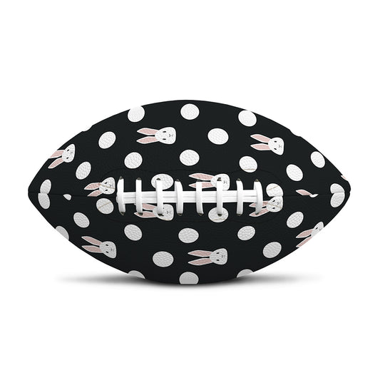 Polka Dot Rabbit Pattern Print Rugby Ball