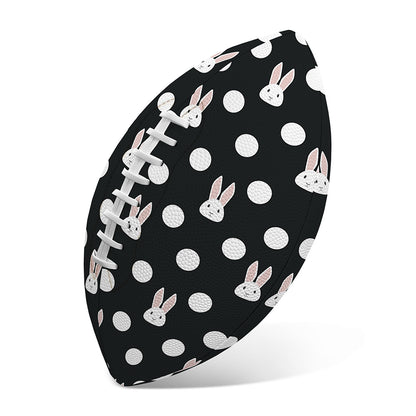 Polka Dot Rabbit Pattern Print Rugby Ball
