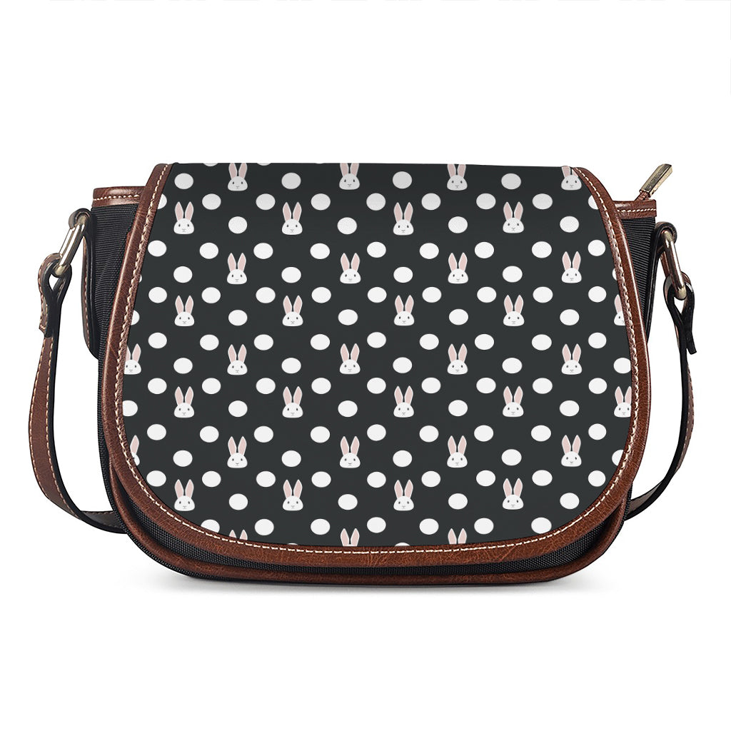 Polka Dot Rabbit Pattern Print Saddle Bag