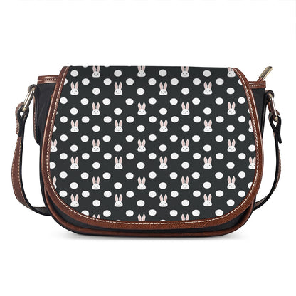 Polka Dot Rabbit Pattern Print Saddle Bag