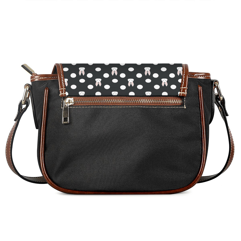 Polka Dot Rabbit Pattern Print Saddle Bag