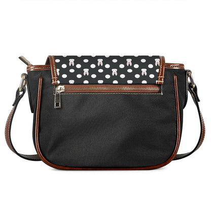 Polka Dot Rabbit Pattern Print Saddle Bag