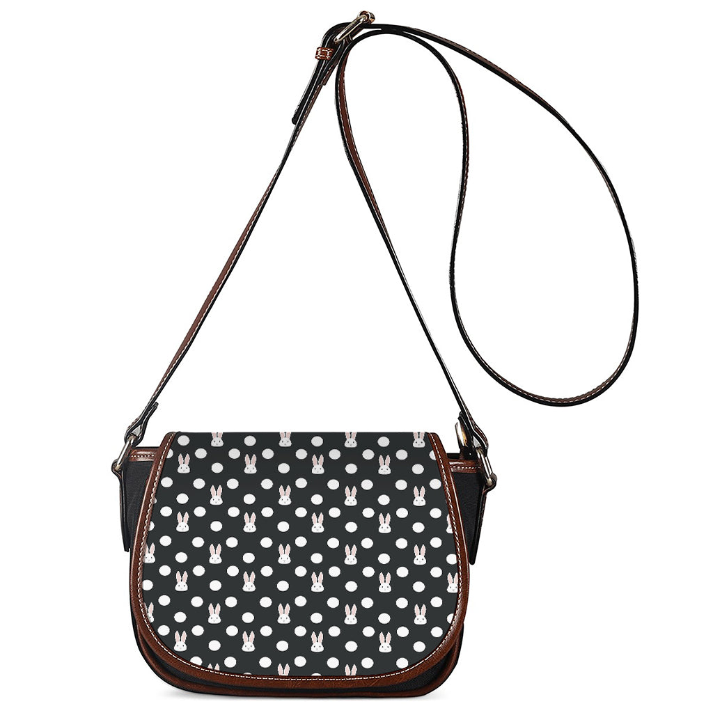 Polka Dot Rabbit Pattern Print Saddle Bag