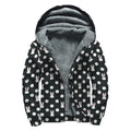 Polka Dot Rabbit Pattern Print Sherpa Lined Zip Up Hoodie