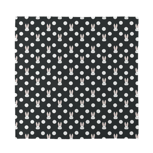 Polka Dot Rabbit Pattern Print Silk Bandana