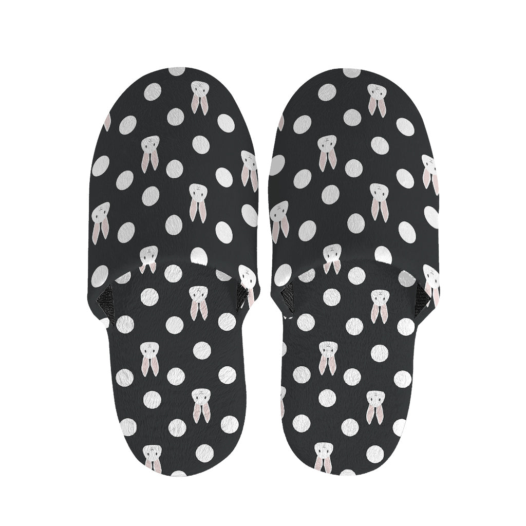 Polka Dot Rabbit Pattern Print Slippers