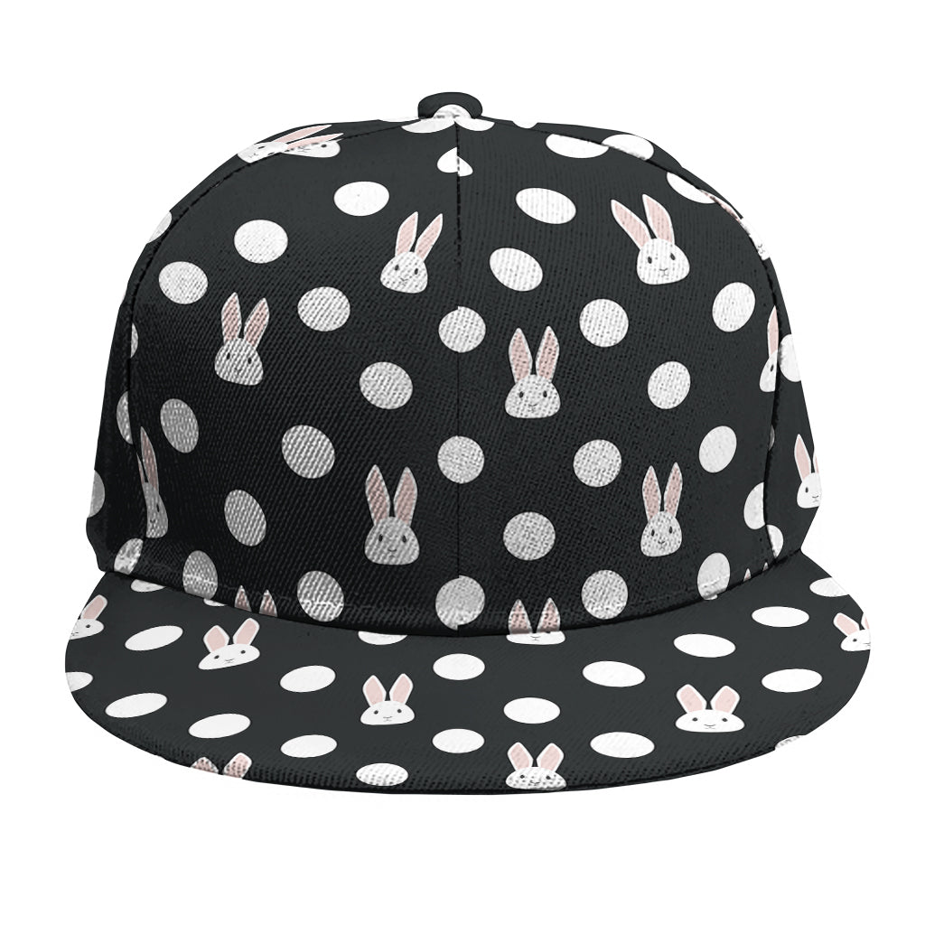 Polka Dot Rabbit Pattern Print Snapback Cap