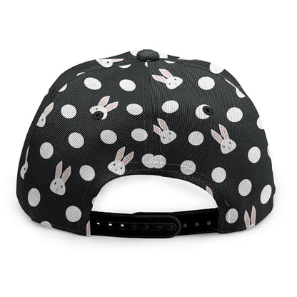 Polka Dot Rabbit Pattern Print Snapback Cap