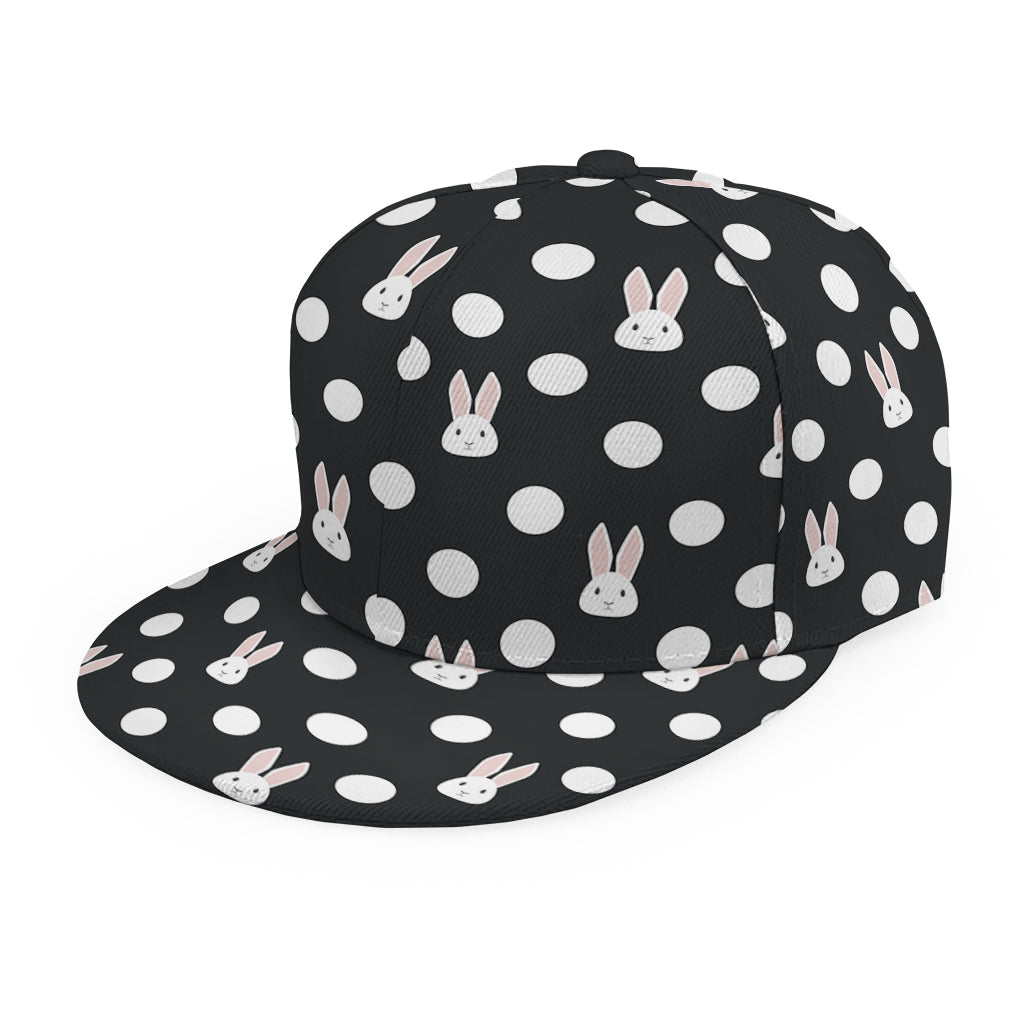 Polka Dot Rabbit Pattern Print Snapback Cap