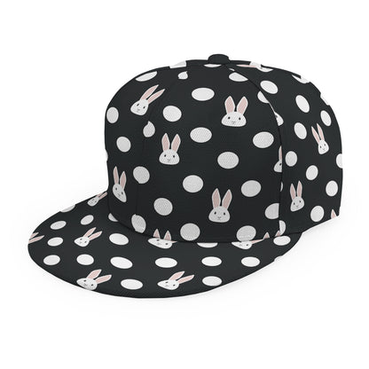 Polka Dot Rabbit Pattern Print Snapback Cap