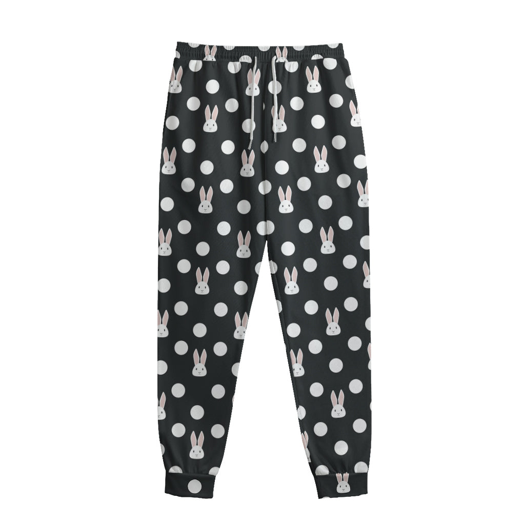 Polka Dot Rabbit Pattern Print Sweatpants