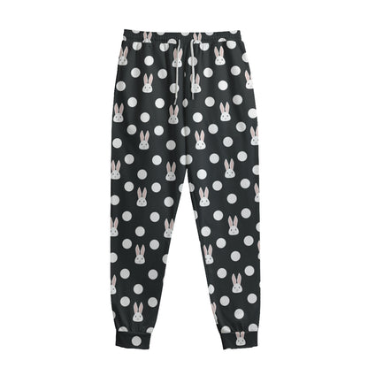 Polka Dot Rabbit Pattern Print Sweatpants