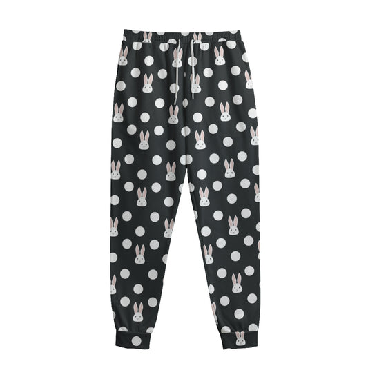 Polka Dot Rabbit Pattern Print Sweatpants