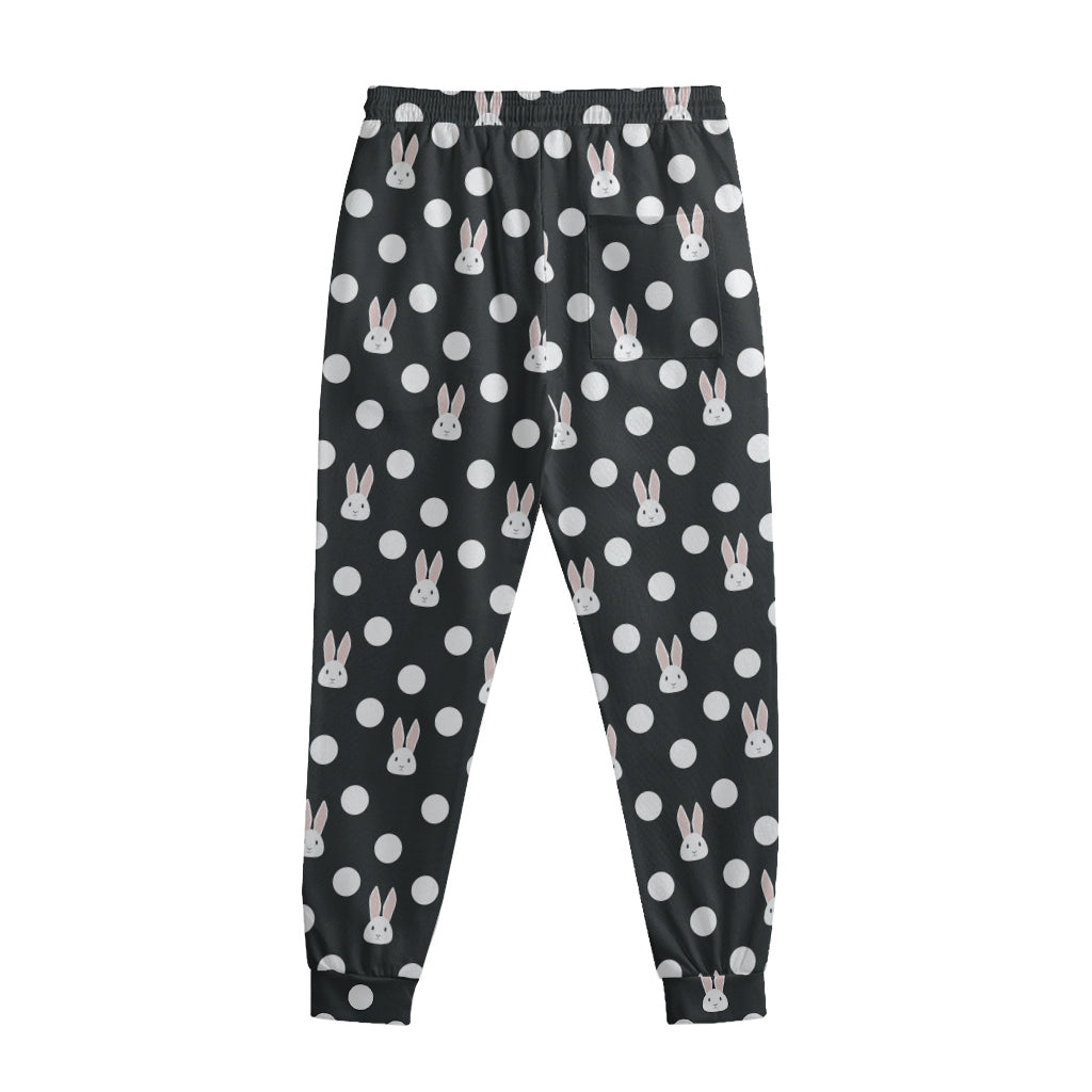 Polka Dot Rabbit Pattern Print Sweatpants