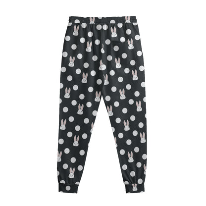 Polka Dot Rabbit Pattern Print Sweatpants
