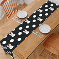 Polka Dot Rabbit Pattern Print Table Runner