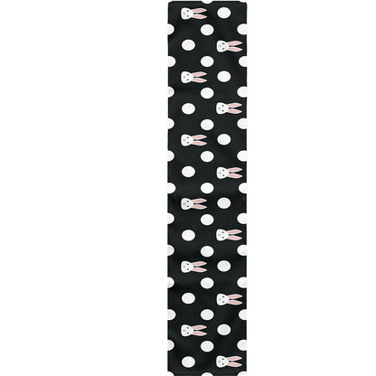 Polka Dot Rabbit Pattern Print Table Runner