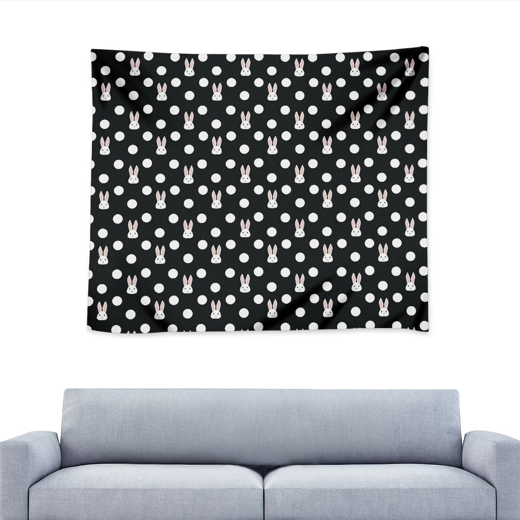 Polka Dot Rabbit Pattern Print Tapestry