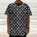 Polka Dot Rabbit Pattern Print Textured Short Sleeve Shirt