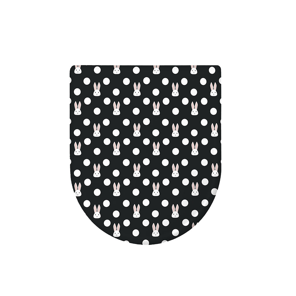 Polka Dot Rabbit Pattern Print Toilet Lid Cover