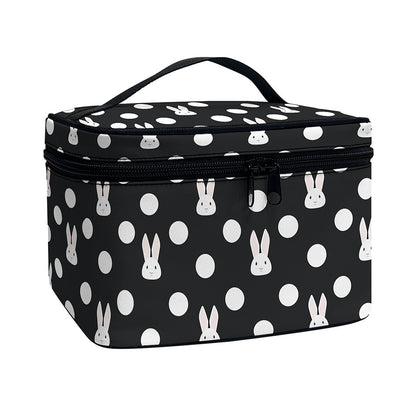 Polka Dot Rabbit Pattern Print Travel Makeup Bag