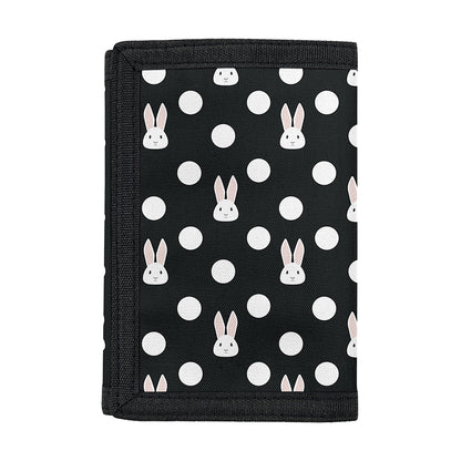 Polka Dot Rabbit Pattern Print Trifold Wallet