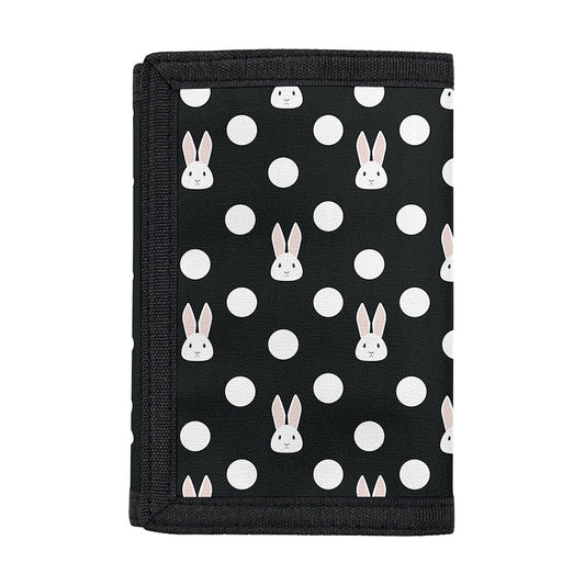 Polka Dot Rabbit Pattern Print Trifold Wallet