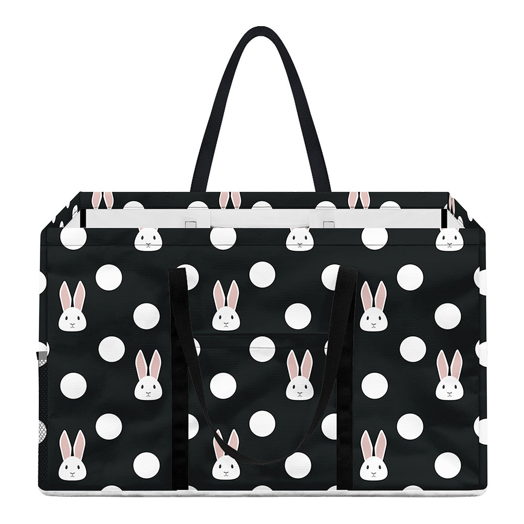 Polka Dot Rabbit Pattern Print Utility Tote Bag