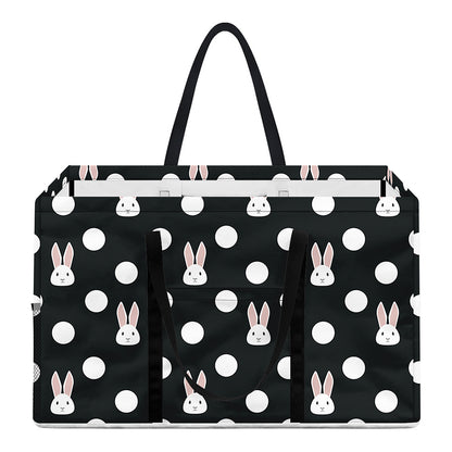 Polka Dot Rabbit Pattern Print Utility Tote Bag