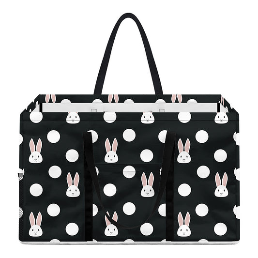 Polka Dot Rabbit Pattern Print Utility Tote Bag