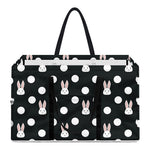 Polka Dot Rabbit Pattern Print Utility Tote Bag