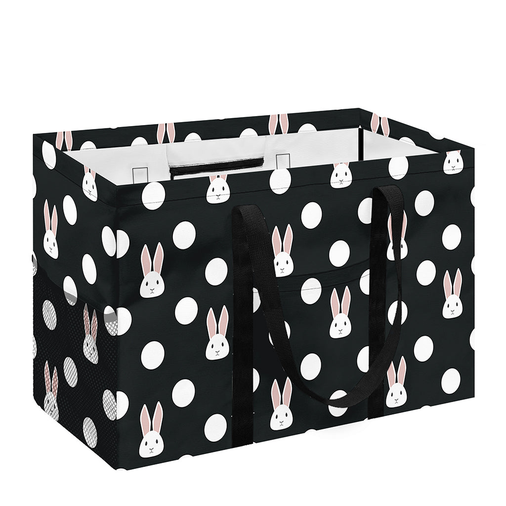 Polka Dot Rabbit Pattern Print Utility Tote Bag