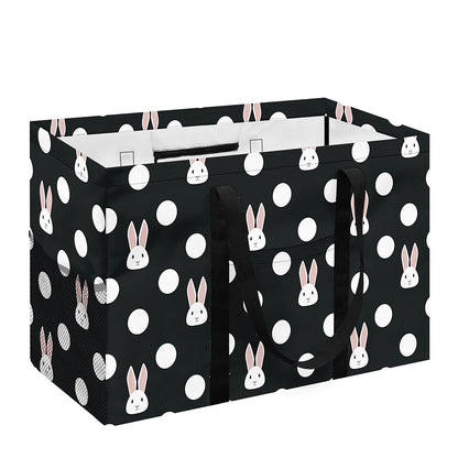 Polka Dot Rabbit Pattern Print Utility Tote Bag