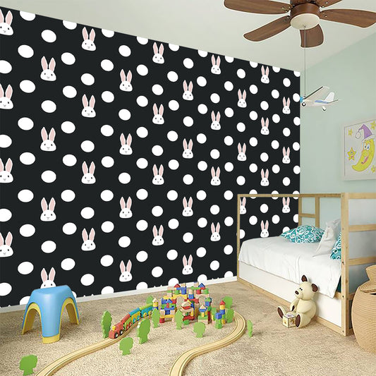 Polka Dot Rabbit Pattern Print Wall Sticker